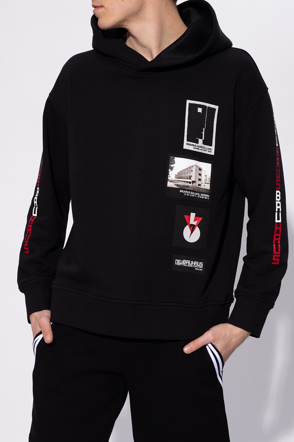 Neil Barrett Logo-printed Stehkragen hoodie